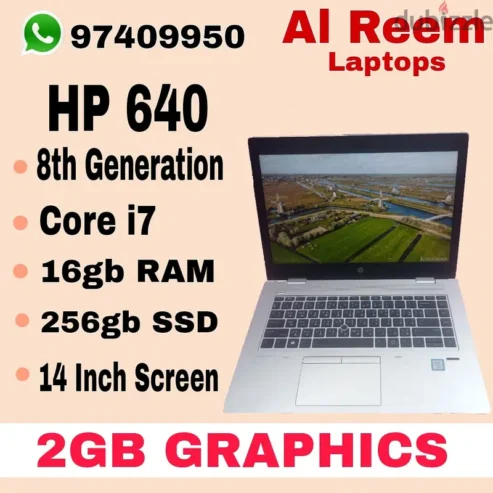 *hp 8th generatin 2gb amd graphics core i7 16gb ram 256gb ssd + 500gb h*